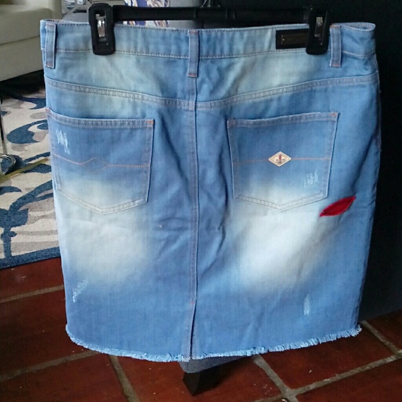 NWT RED JEANS SKIRT xl - Picture 2 of 5